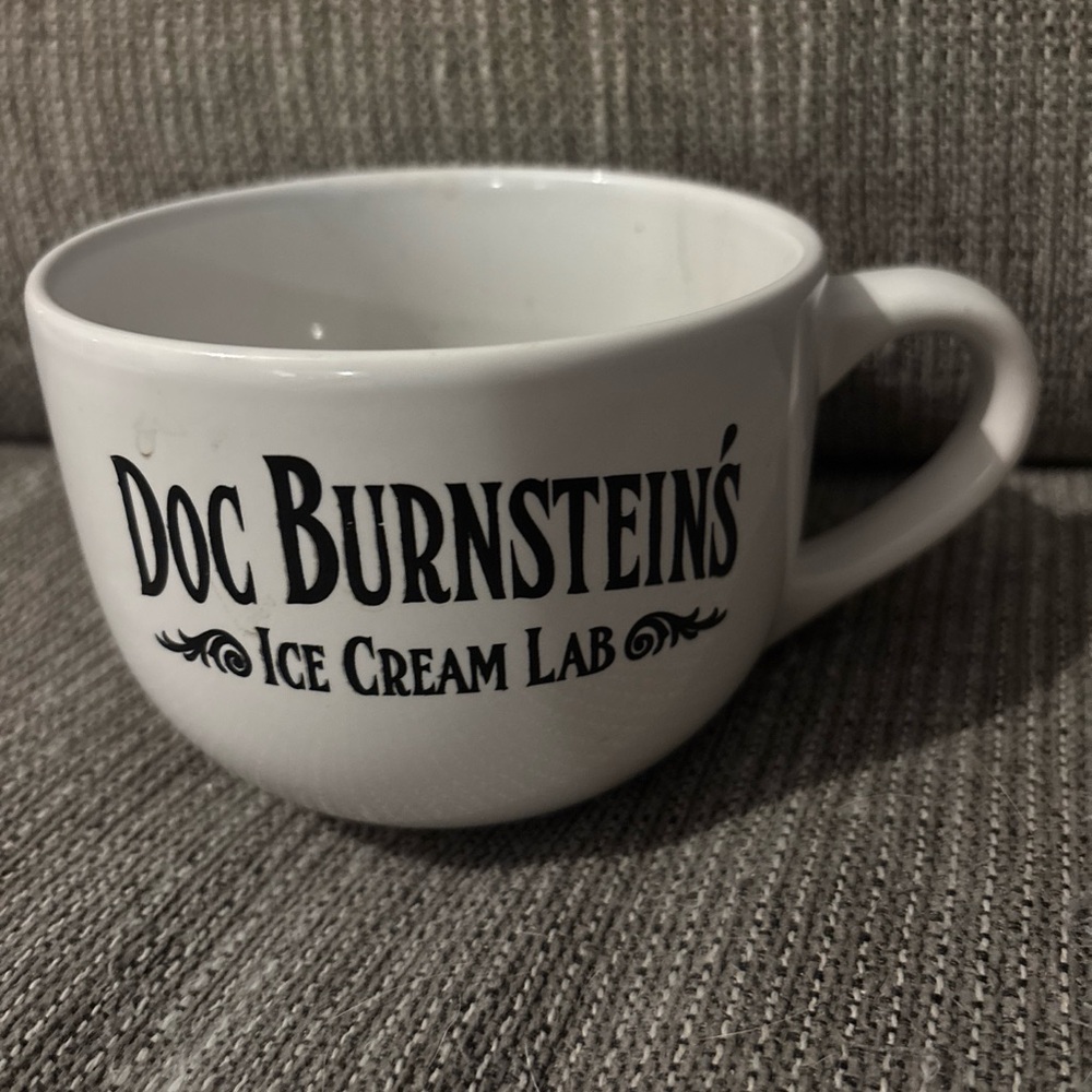 Doc Burnstein's Ice Cream Lab Large Size Ceramic Coffee Mug Black White